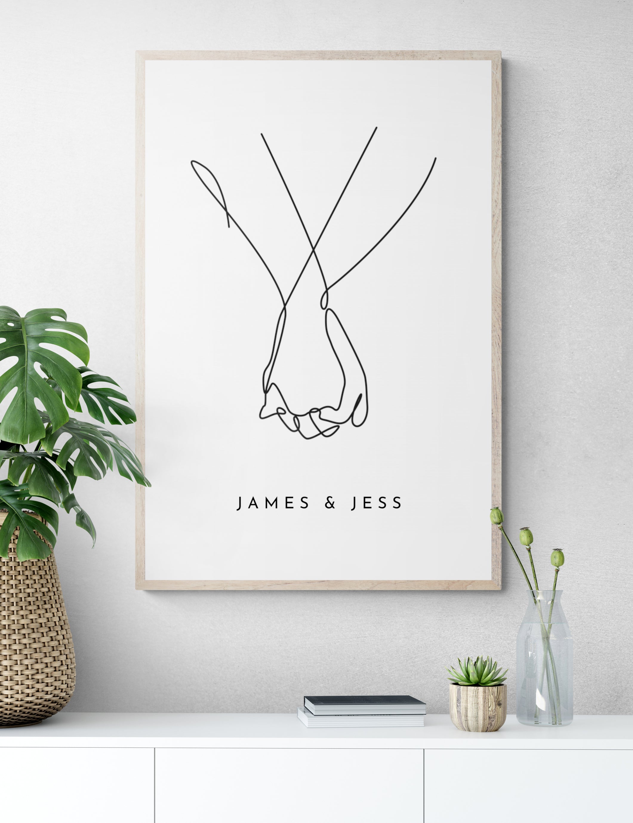 Holding Hands Personalised Print