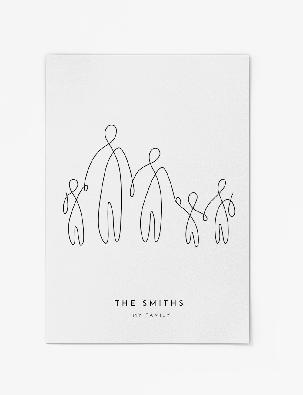 Family of 5 Holding Hands Print