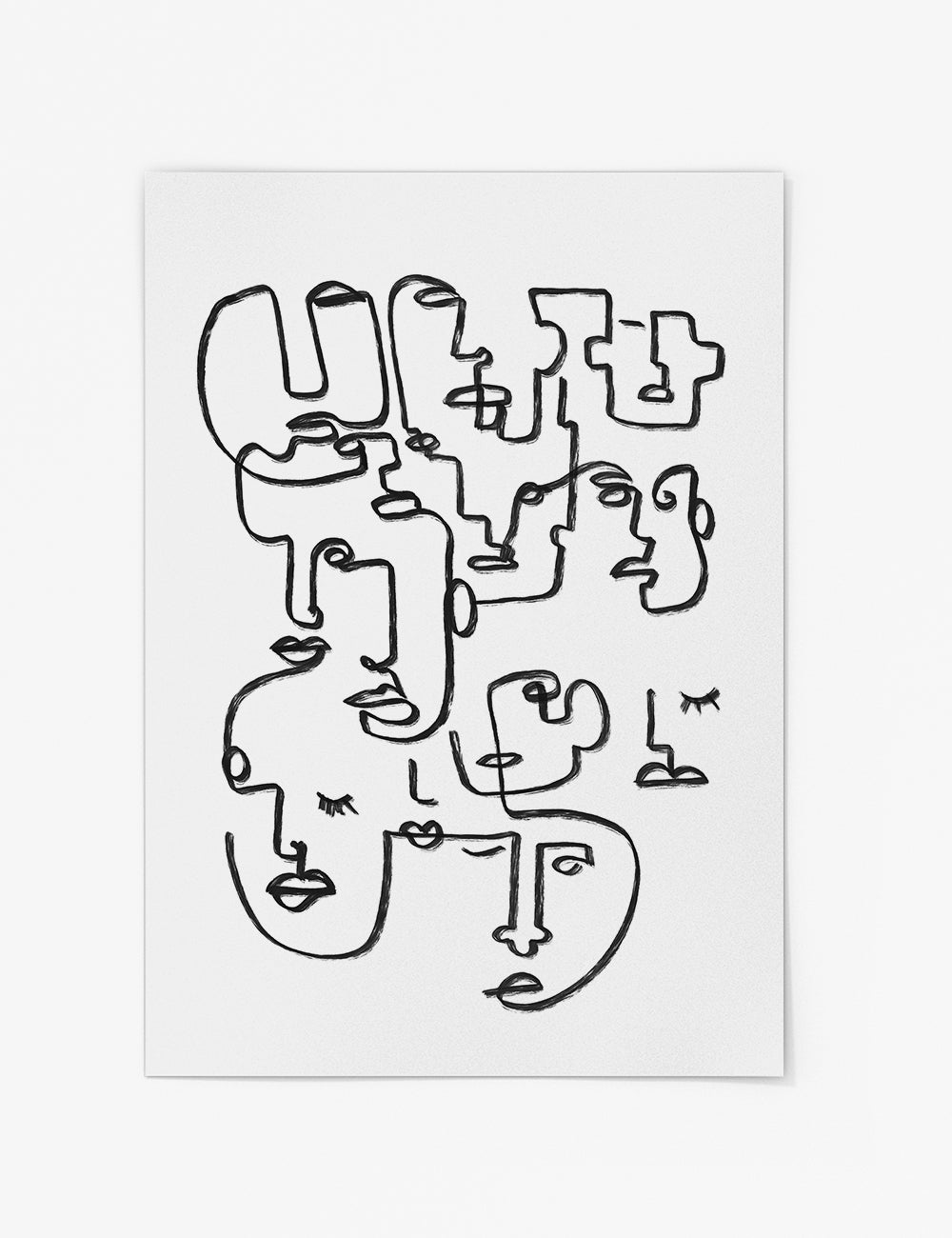 Interlinked Faces Print