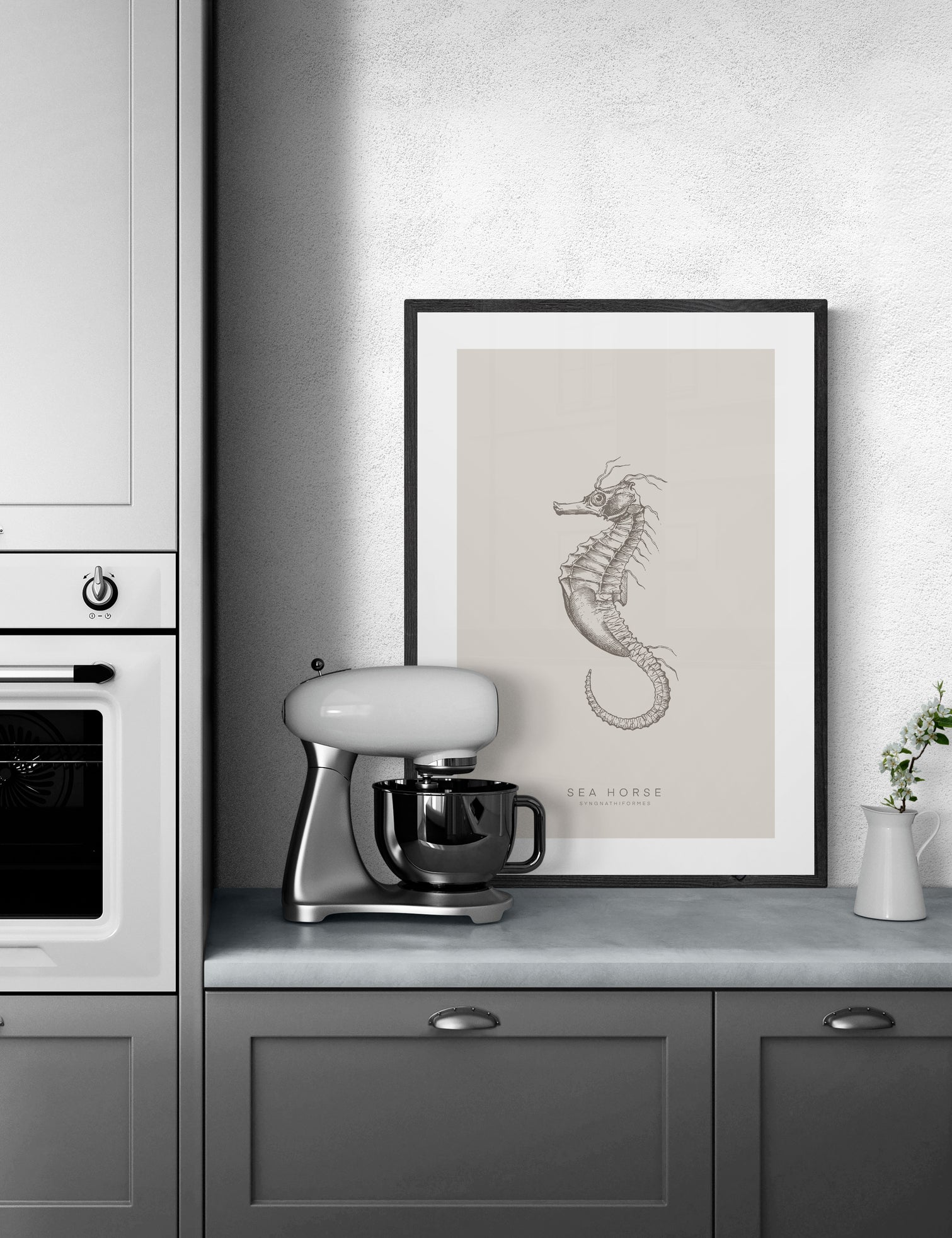 Sea Horse Sketch Print