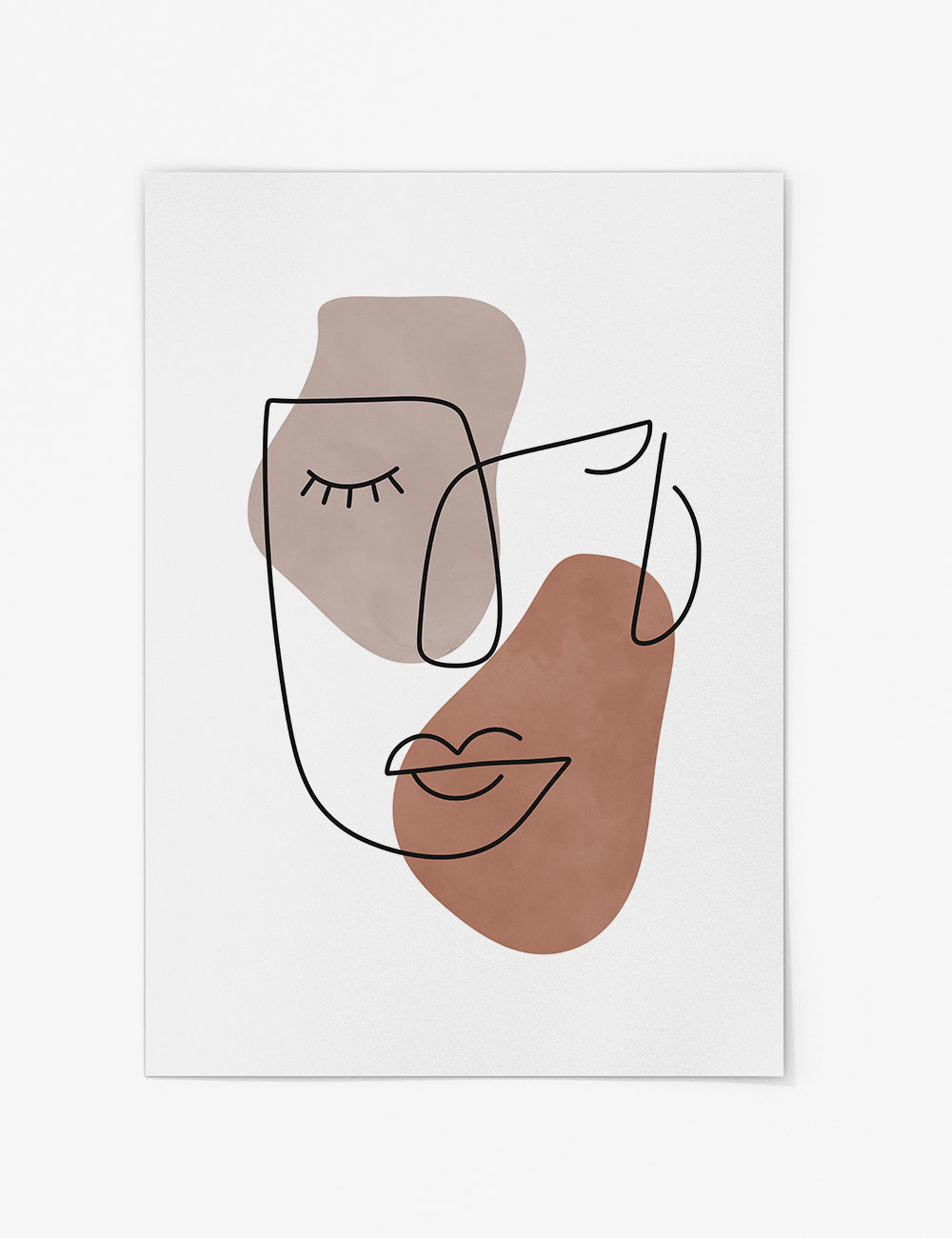 Line Face Abstract Print